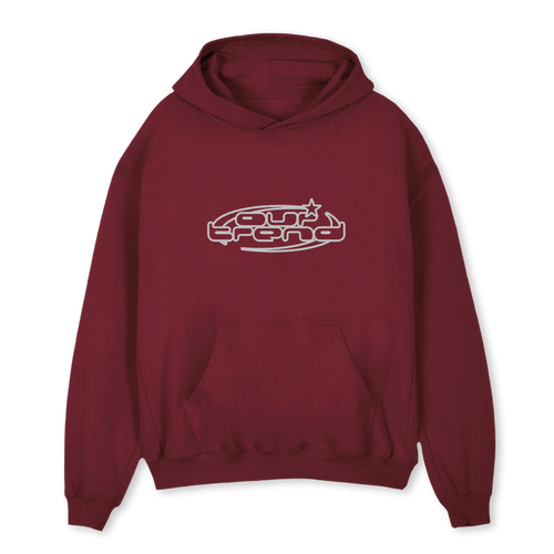 Star Burgundy oversized hoodie