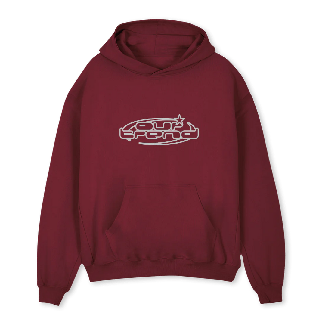 Star Burgundy oversized hoodie