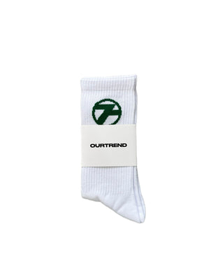White Socks - Green logo